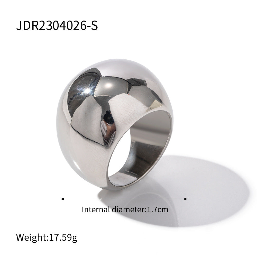 18K gold stainless steel exaggerated ring high-end INS light luxury titanium steel rings