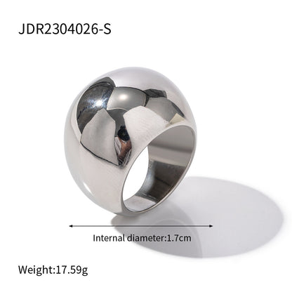 18K gold stainless steel exaggerated ring high-end INS light luxury titanium steel rings