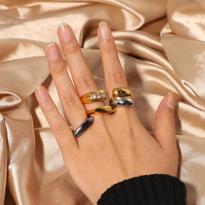 Stainless steel flower ring high-end ins ring jewelry cross-border jewelry titanium steel exaggerated rings