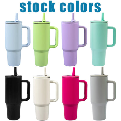 40oz Large Capacity Tumbler with Handle - Vacuum Insulated Stainless Steel Travel Mug, Keeps Drinks Ice Cold 24H+ for Gym, Work & Road Trips