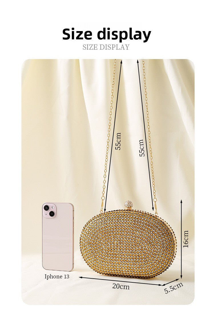Sparkly Rhinestone Clutch Purse for Women - Elegant Wedding Party Bag with Detachable Chain