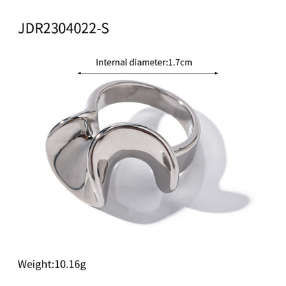 18K gold stainless steel exaggerated ring high-end INS light luxury titanium steel rings