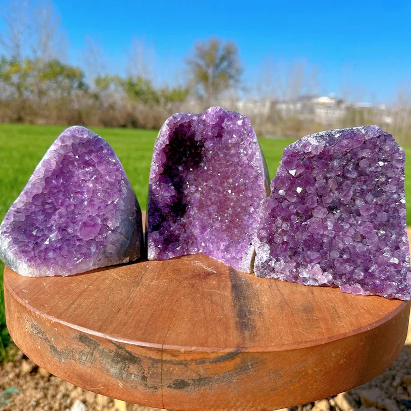 Raw Amethyst Geode Specimen for Healing & Chakra Balancing - Natural Rough Crystal Cluster for Spiritual Wellness & Office Decor