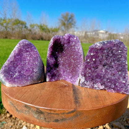 Raw Amethyst Geode Specimen for Healing & Chakra Balancing - Natural Rough Crystal Cluster for Spiritual Wellness & Office Decor