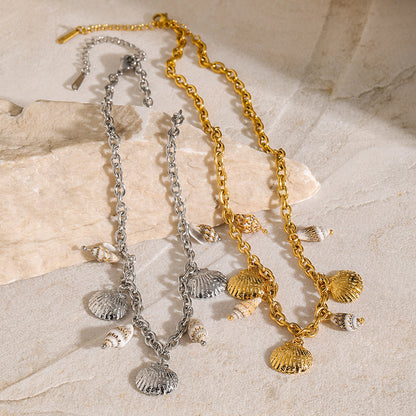 18k Gold Stainless Steel Starfish Shell Conch Bracelet