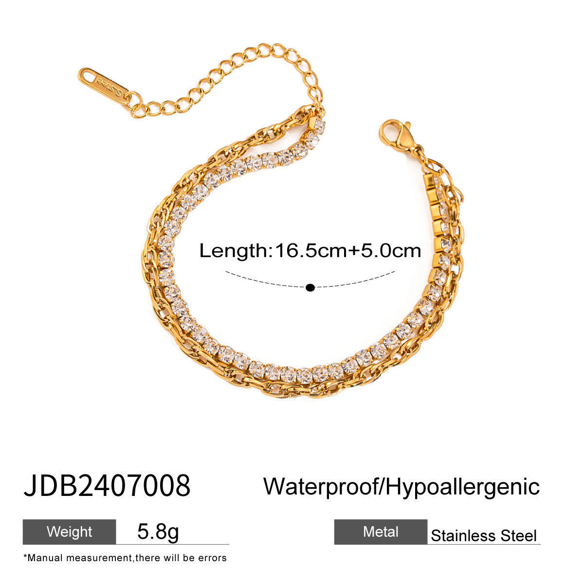 Stainless steel water drop glass pendant necklace light luxury high-end clavicle chain does not fade titanium steel necklace