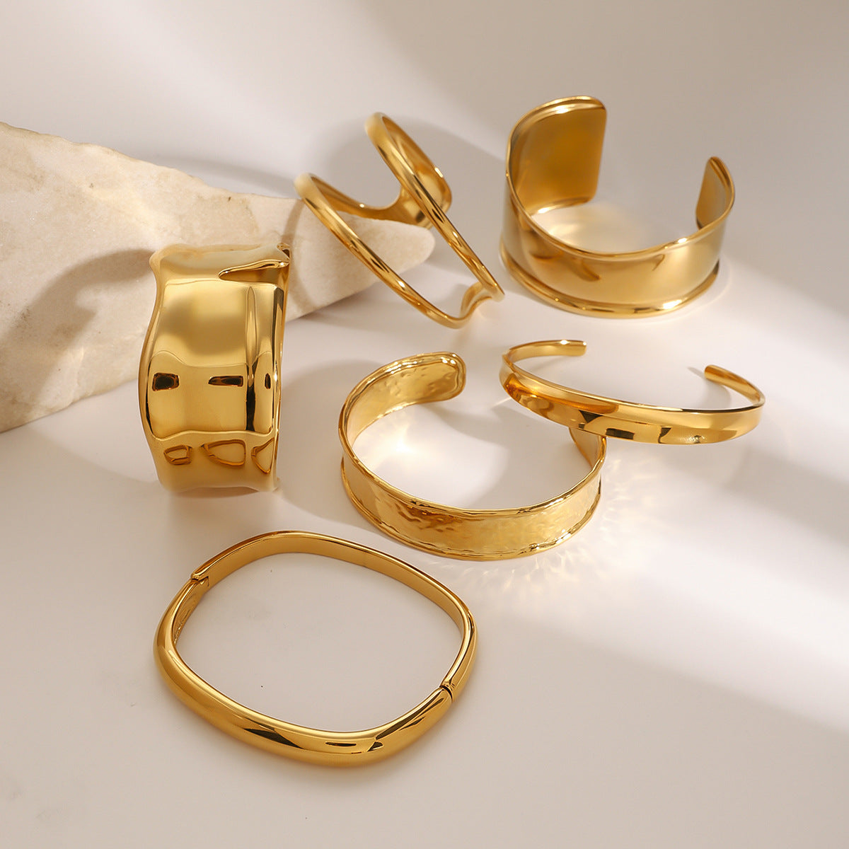 Stainless Steel Exaggerated Gold Bracelet High-end Open Bracelet Titanium Steel Jewelry Bracelet