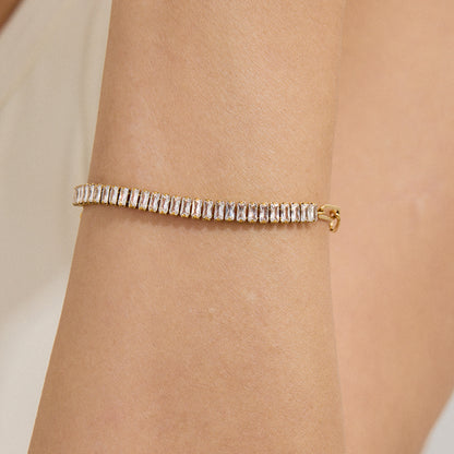 Titanium steel jewelry, stainless steel layered bracelets, light luxury high-end non-fading jewelry, tennis chains