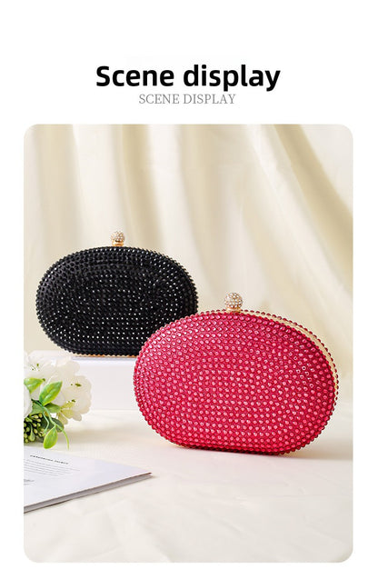 Sparkly Rhinestone Clutch Purse for Women - Elegant Wedding Party Bag with Detachable Chain