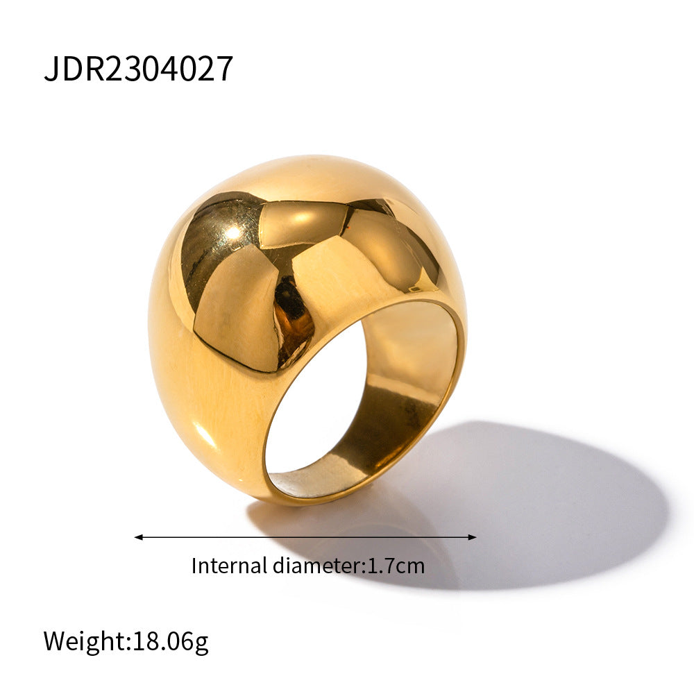 18K gold stainless steel exaggerated ring high-end INS light luxury titanium steel rings