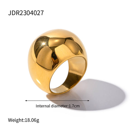 18K gold stainless steel exaggerated ring high-end INS light luxury titanium steel rings
