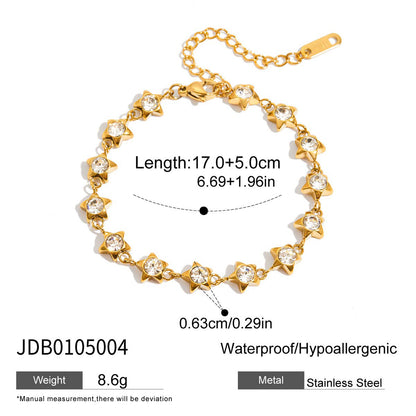 Stainless steel water drop glass pendant necklace light luxury high-end clavicle chain does not fade titanium steel necklace