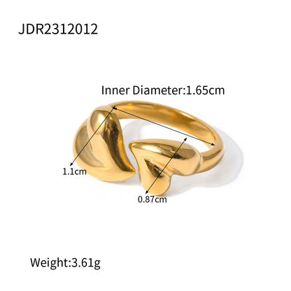 18K gold stainless steel exaggerated ring high-end INS light luxury titanium steel rings