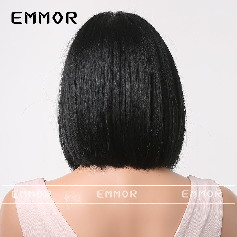 Gradient Gray Bob Shoulder-Length Wig Short Hair Full Wig