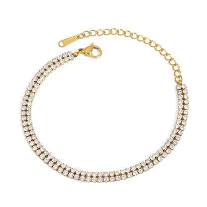 Titanium steel jewelry, stainless steel layered bracelets, light luxury high-end non-fading jewelry, tennis chains