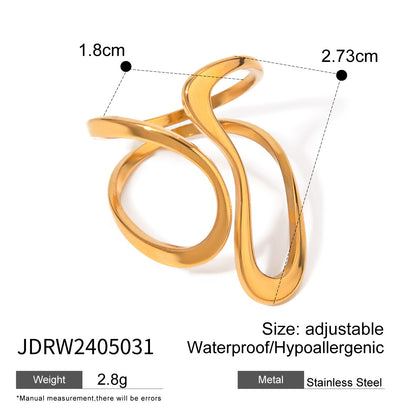 Stainless steel gold exaggerated ring high-end ins ring cross-border jewelry titanium steel rings