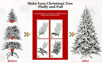 Luxury Snow White Xmas Tree with Encrypted PE/PVC Tips - Full & Realistic for Holiday Decor