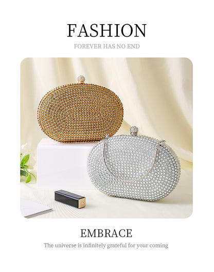 Sparkly Rhinestone Clutch Purse for Women - Elegant Wedding Party Bag with Detachable Chain