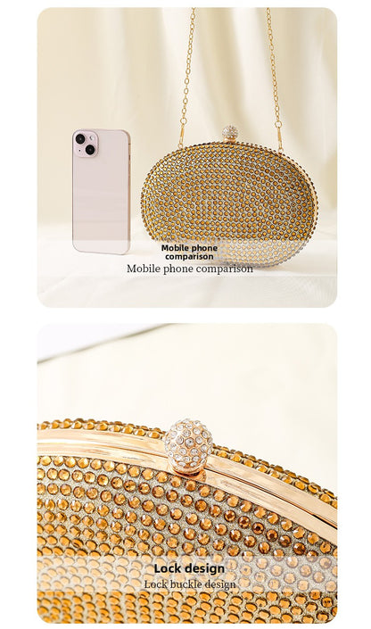 Sparkly Rhinestone Clutch Purse for Women - Elegant Wedding Party Bag with Detachable Chain