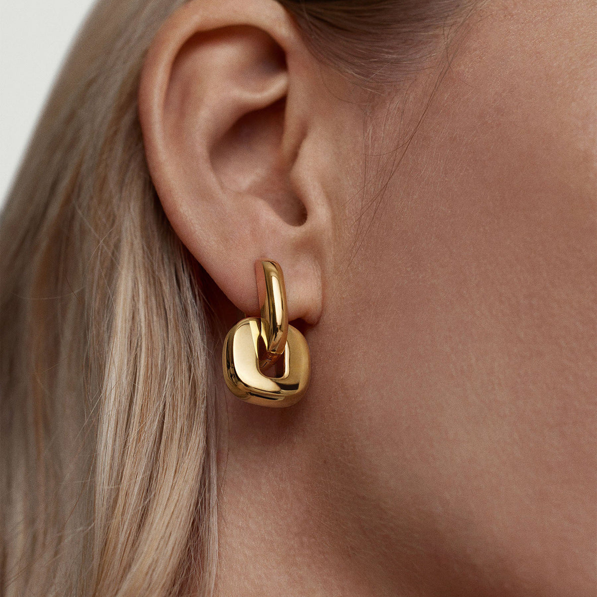 Color Block Earrings Stainless Steel Earrings Light Luxury High-end Earrings Titanium Steel
