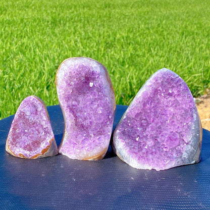 Raw Amethyst Geode Specimen for Healing & Chakra Balancing - Natural Rough Crystal Cluster for Spiritual Wellness & Office Decor