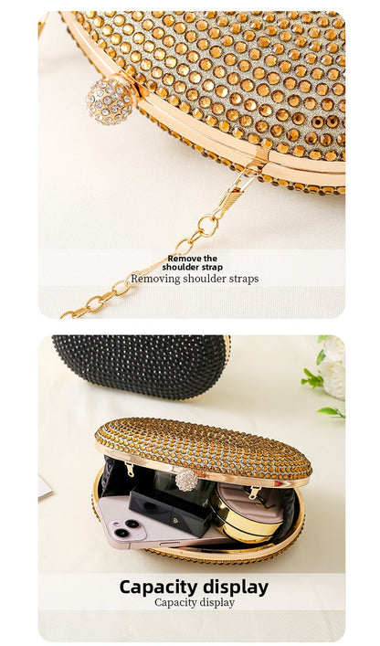 Sparkly Rhinestone Clutch Purse for Women - Elegant Wedding Party Bag with Detachable Chain