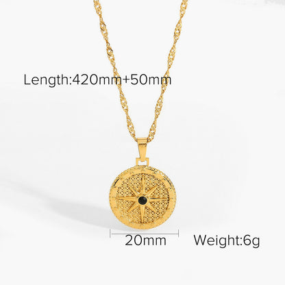 French  Retro Titanium Steel Heart Necklace Stainless Steel Zircon Heart Pendant Necklace for Women