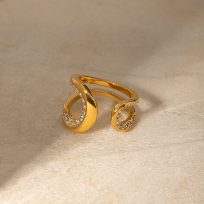 Stainless steel gold exaggerated ring high-end ins ring cross-border jewelry titanium steel rings