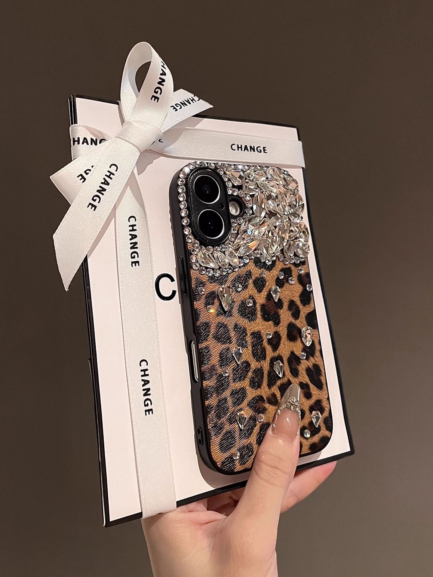 Bling Leopard Print iPhone Case - Full Protection Sparkle Cover for Women's 16ProMax/15/14