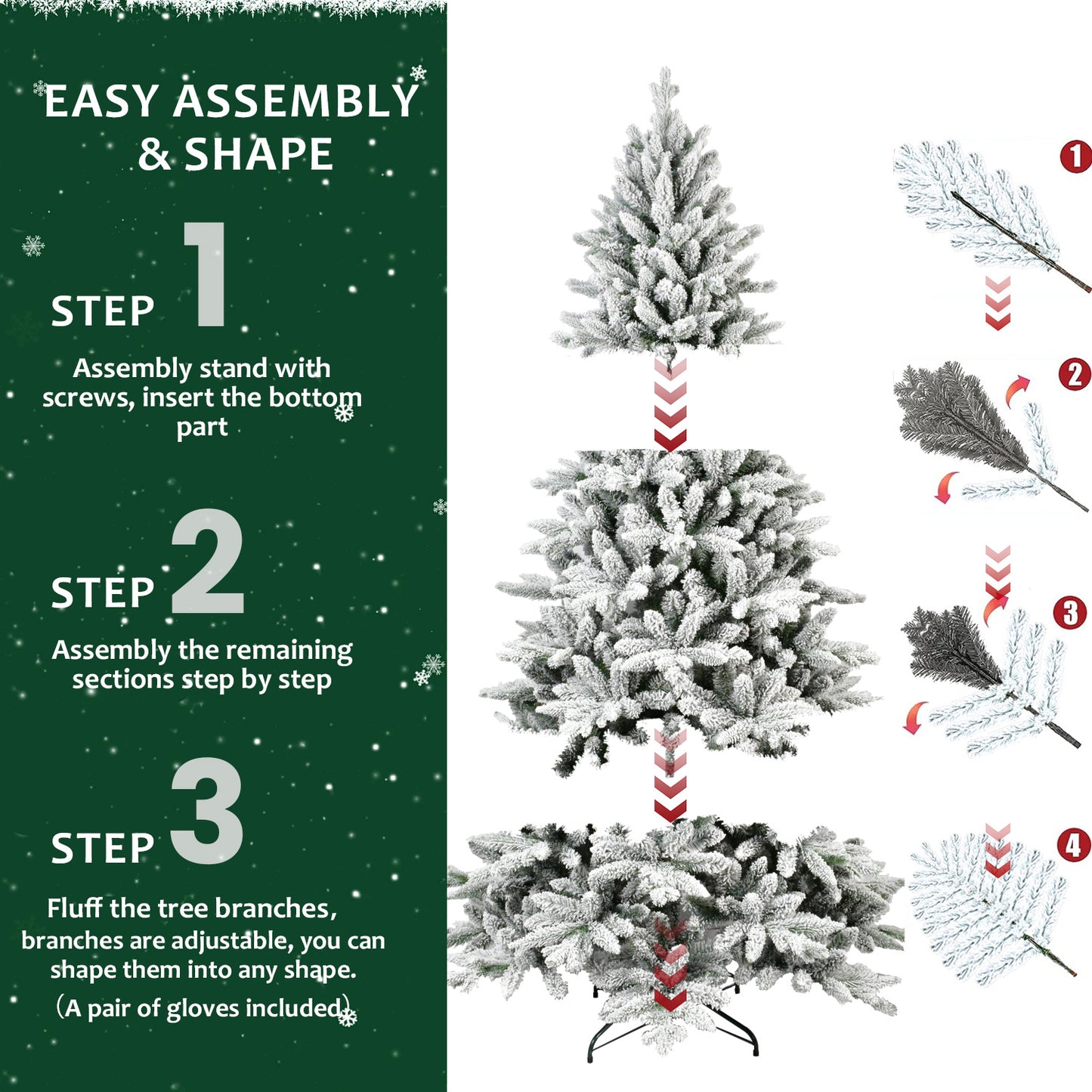 Luxury Snow White Xmas Tree with Encrypted PE/PVC Tips - Full & Realistic for Holiday Decor