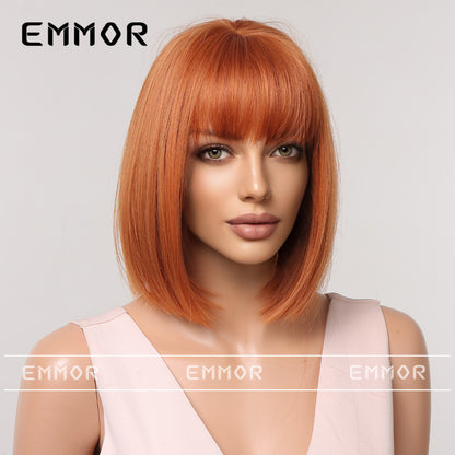 Gradient Gray Bob Shoulder-Length Wig Short Hair Full Wig