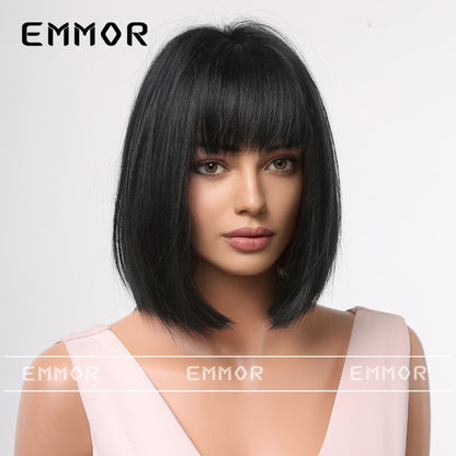 Gradient Gray Bob Shoulder-Length Wig Short Hair Full Wig