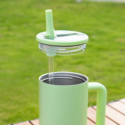 40oz Large Capacity Tumbler with Handle - Vacuum Insulated Stainless Steel Travel Mug, Keeps Drinks Ice Cold 24H+ for Gym, Work & Road Trips