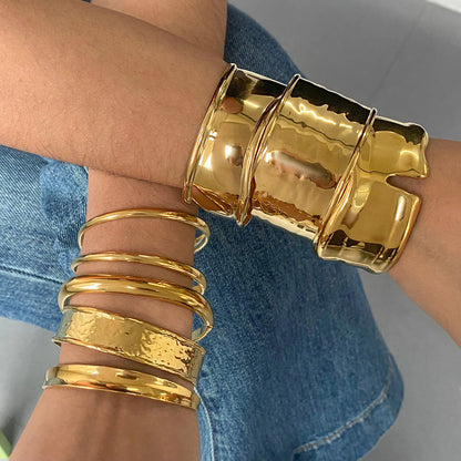 Stainless Steel Exaggerated Gold Bracelet High-end Open Bracelet Titanium Steel Jewelry Bracelet