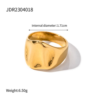 18K gold stainless steel exaggerated ring high-end INS light luxury titanium steel rings