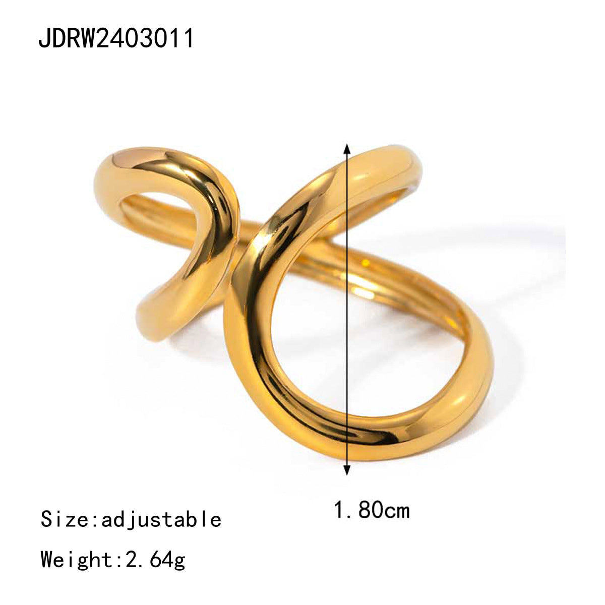 Stainless steel gold exaggerated ring high-end ins ring cross-border jewelry titanium steel rings