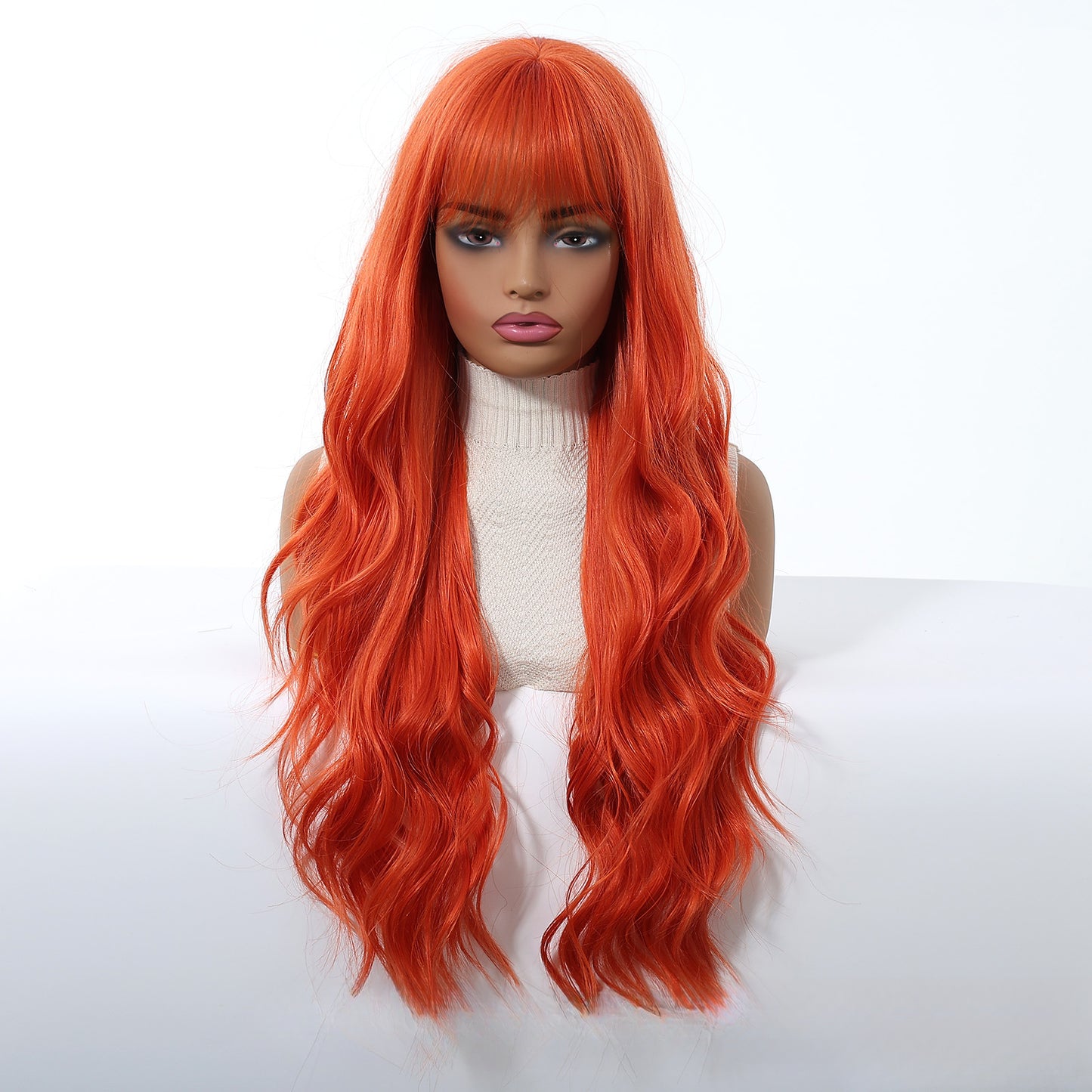 Full Wig for Women Christmas Halloween Costume with Bangs and Big Waves Cosplay Wig