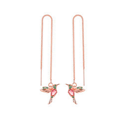 Elegant Hummingbird Drop Earrings - Crystal Accent Gift for Valentine's Day & Birthday