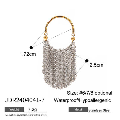 Stainless steel flower ring high-end ins ring jewelry cross-border jewelry titanium steel exaggerated rings