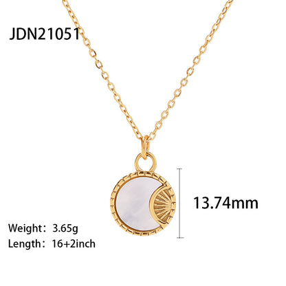 French  Retro Titanium Steel Heart Necklace Stainless Steel Zircon Heart Pendant Necklace for Women