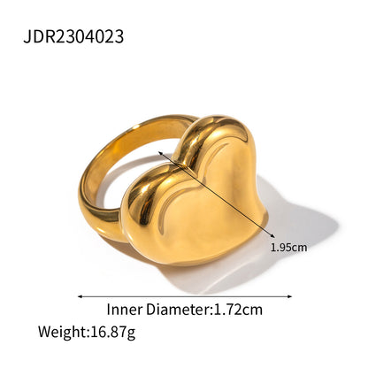 18K gold stainless steel exaggerated ring high-end INS light luxury titanium steel rings