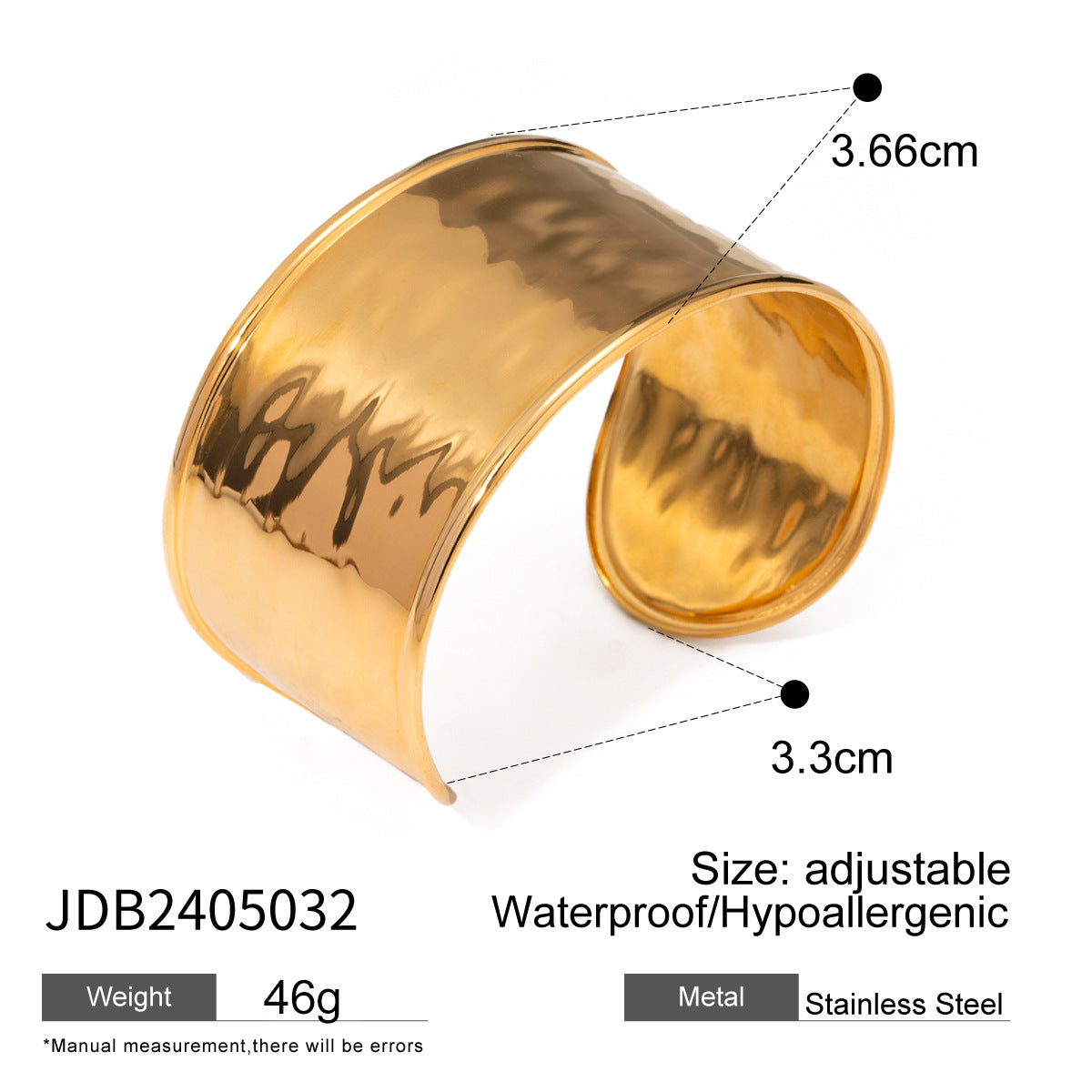 Stainless Steel Exaggerated Gold Bracelet High-end Open Bracelet Titanium Steel Jewelry Bracelet