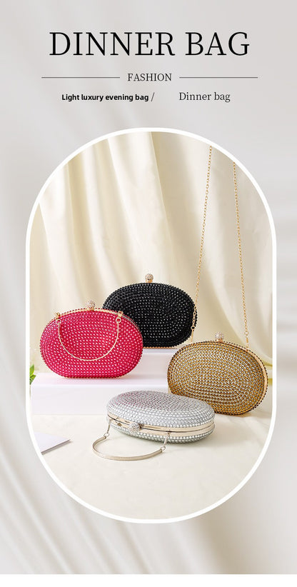 Sparkly Rhinestone Clutch Purse for Women - Elegant Wedding Party Bag with Detachable Chain
