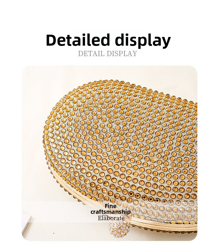 Sparkly Rhinestone Clutch Purse for Women - Elegant Wedding Party Bag with Detachable Chain