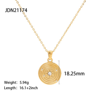 French  Retro Titanium Steel Heart Necklace Stainless Steel Zircon Heart Pendant Necklace for Women