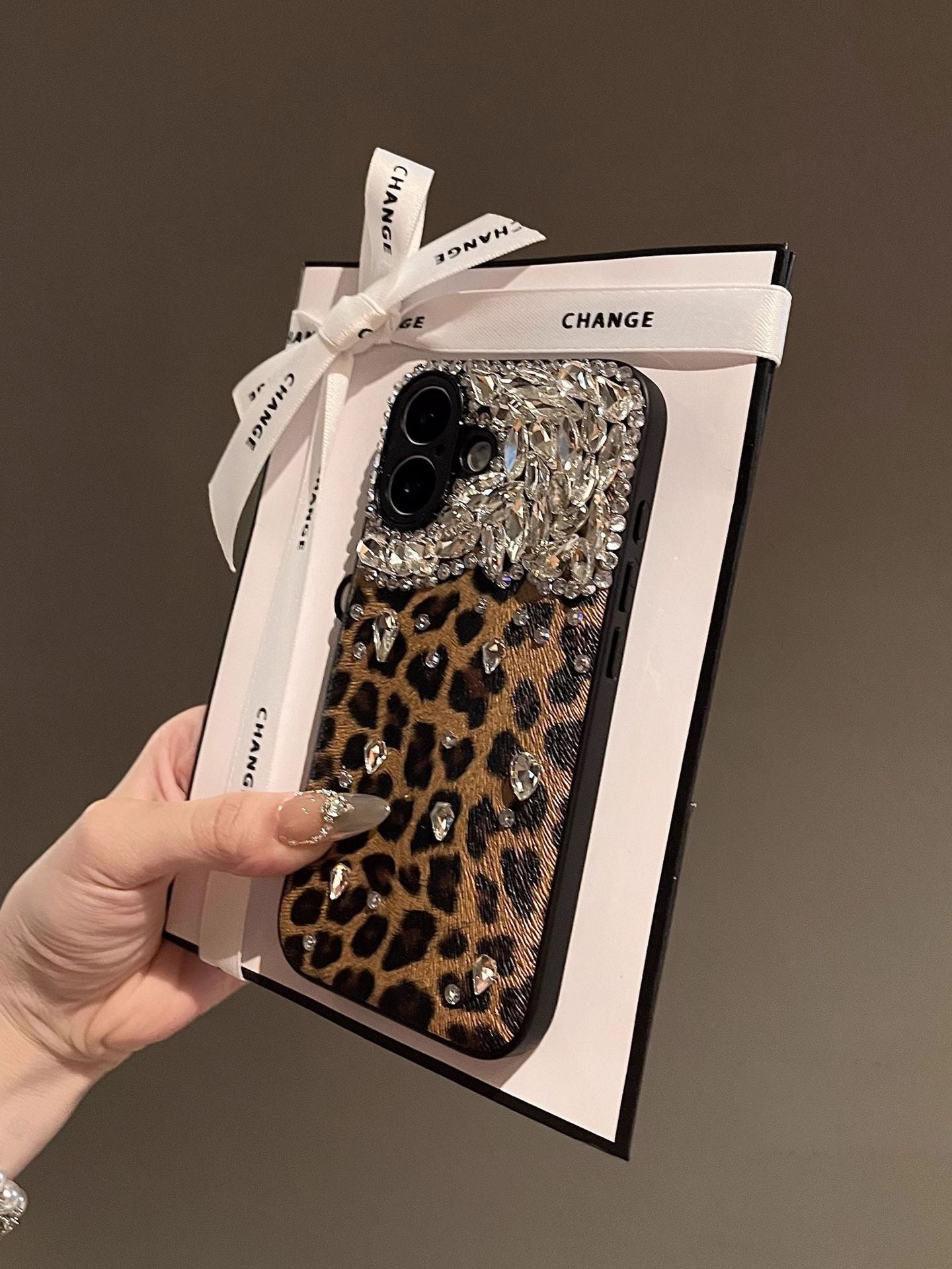 Bling Leopard Print iPhone Case - Full Protection Sparkle Cover for Women's 16ProMax/15/14